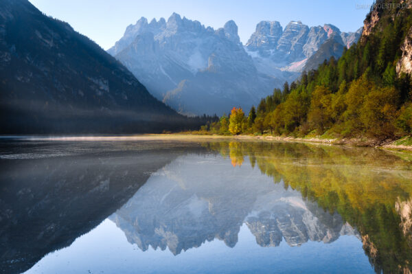 Dolomiten - Monte Cristallo spiegelt sich im Dürrensee, Höhlensteintal