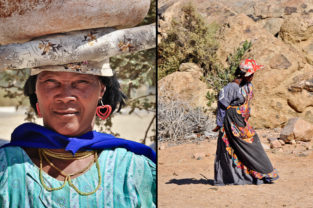 Herero-Frau in typischer Tracht, Namibia