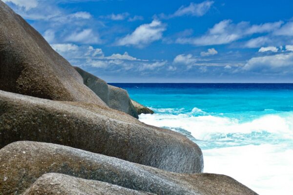 Granitfelsen auf Felicité, Seychellen