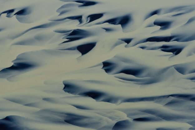 Luftaufnahme eines Flussdeltas, Landeyarsandur, Island