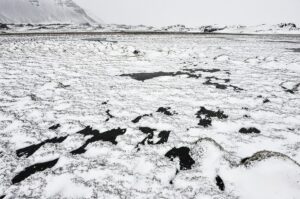 Schneelandschaft bei Höfn, Island