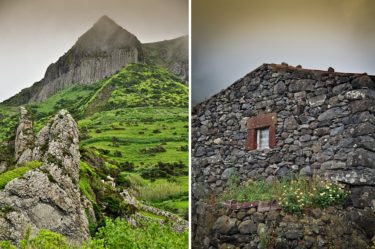 Rocha dos Bordões, Flores, Azoren, Portugal