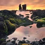 Strand bei Sonnenuntergang, Mosteiros, Sao Miguel, Azoren, Portugal