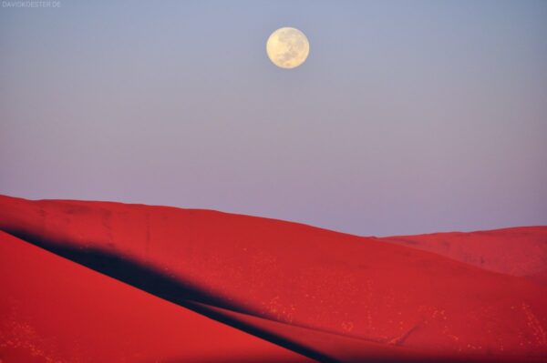 Mondaufgang im Sossusvlei, Namibia