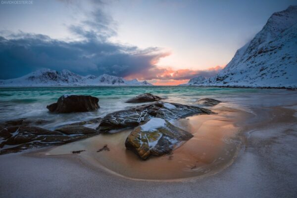 Lofoten - Haukland Beach im Winter