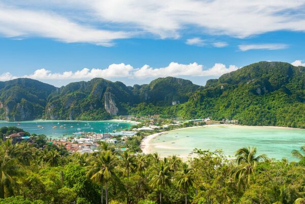 Blick auf Strände, Phi Phi Island, Thailand