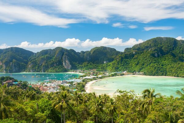 Blick auf Strände, Phi Phi Island, Thailand