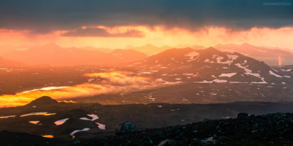 Kamtschatka - Vulkanlandschaft bei Sonnenaufgang, Panorama