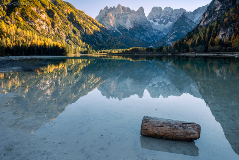 Dolomiten - Dürrensee (Lago Landrino) mit Cristallo Gruppe, Höhlensteintal