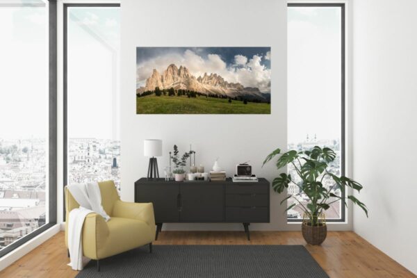Panorama - Gschnagenhardt Alm mit Geislerspitzen, Dolomiten, Südtirol – Bild 2