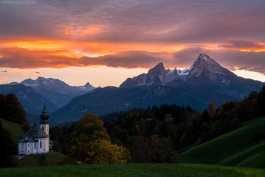 Deutschland - Kirche Maria Gern mit Watzmann, Berchtesgadener Land
