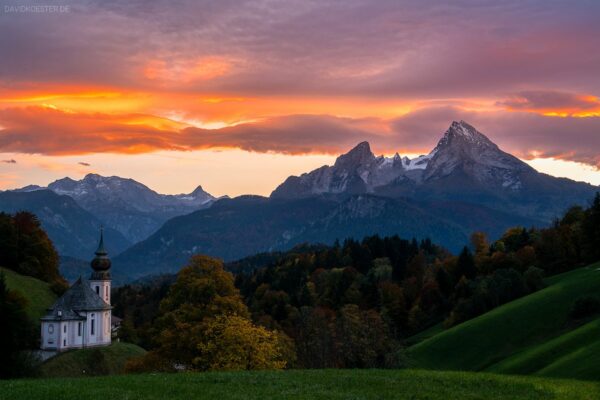 Deutschland - Kirche Maria Gern mit Watzmann, Berchtesgadener Land
