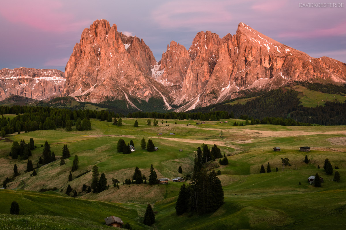 Dolomiten Seiser Alm Mit Gipfelgl hen Landschaftsfotograf David K ster Dolomiten Seiser Alm Mit Gipfelgl hen Landschaftsfotograf David K ster