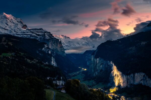 Schweiz - Lauterbrunnental mit Staubachfall und Jungfrau