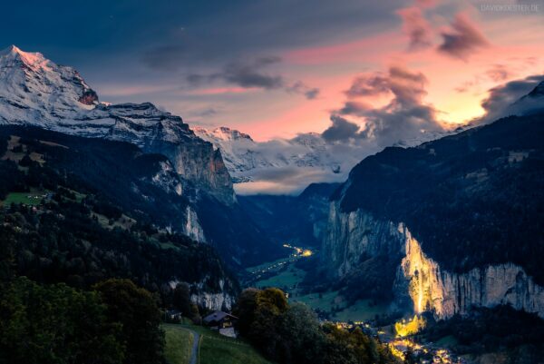 Schweiz - Lauterbrunnental mit Jungfrau und Staubachfall