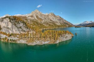 Schweiz - Silser See mit Piz Materdel & Piz Lagrel, Engadin