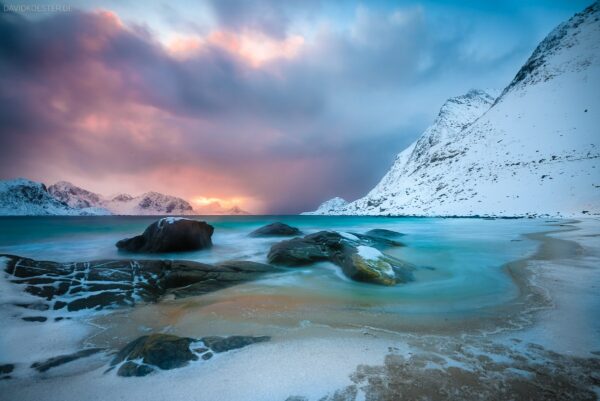 Lofoten - Strand Haukland Beach, Vestvågøy, Norwegen