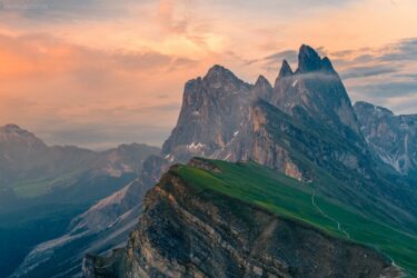 Dolomiten - Seceda bei Sonnenuntergang, Südtirol