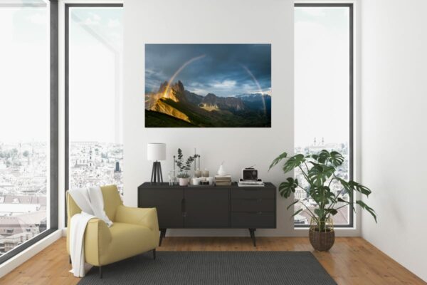 Dolomiten - Regenbogen über der Seceda – Bild 3