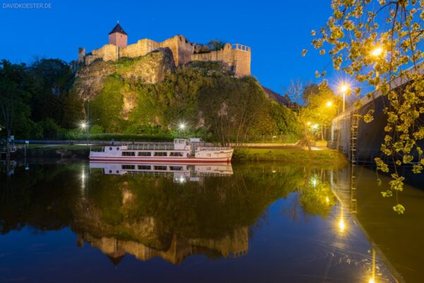 Halle Bilder - Burg Giebichenstein bei Nacht