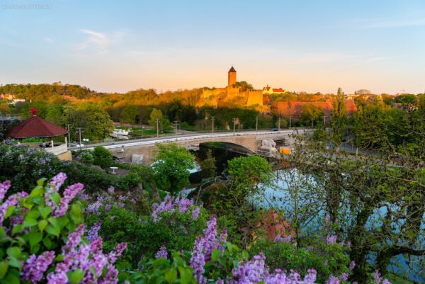 Halle Bilder - Burg Giebichenstein und Giebichensteinbrücke im Frühling