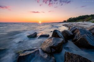 Deutschland - Insel Rügen, Thiessow, Sonnenuntergang in der Bucht